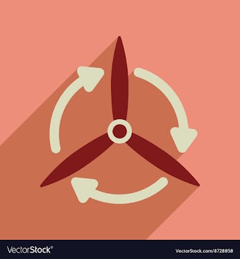 Flat web icon with long shadow windmill vector image