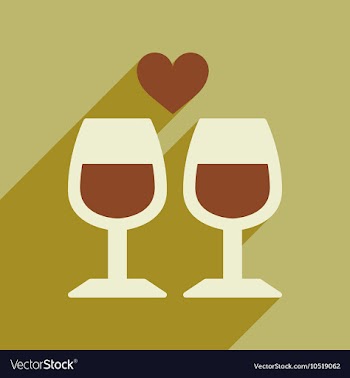 Flat web icon with long shadow wine glasses vector image