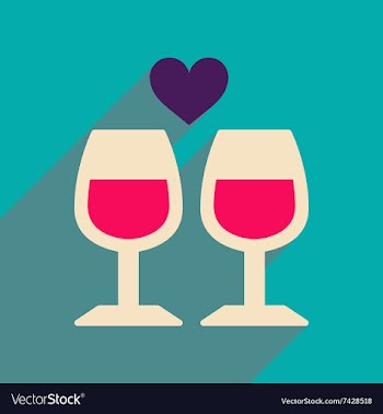 Flat web icon with long shadow wine glasses vector image