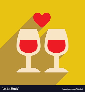 Flat web icon with long shadow wine glasses vector image