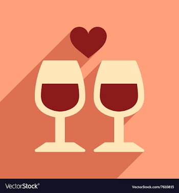 Flat web icon with long shadow wine glasses vector image