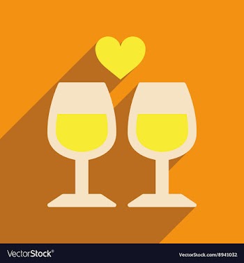 Flat web icon with long shadow wine glasses vector image
