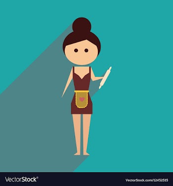 Flat web icon with long shadow woman housewife vector image