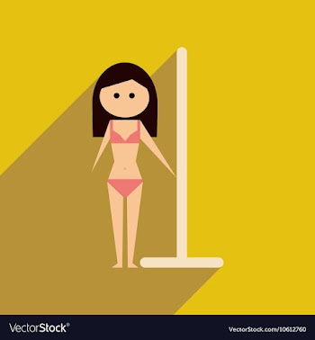 Flat web icon with long shadow woman stripper vector image