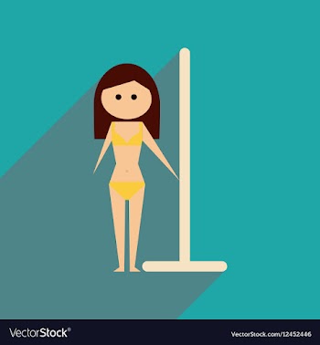 Flat web icon with long shadow woman stripper vector image