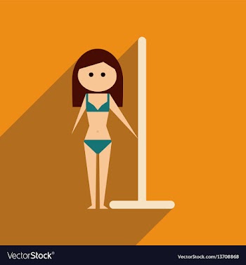 Flat web icon with long shadow woman stripper vector image