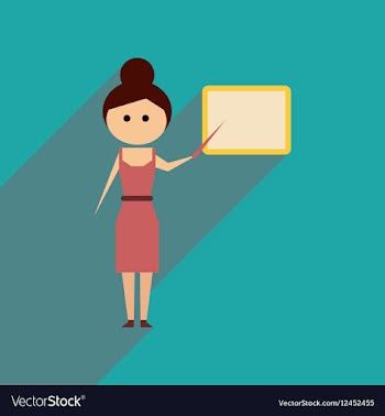 Flat web icon with long shadow woman teacher vector image