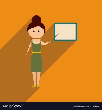 Flat web icon with long shadow woman teacher vector image