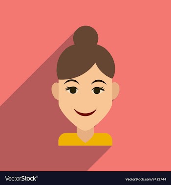 Flat web icon with long shadow women haircut vector image