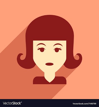 Flat web icon with long shadow women haircut vector image