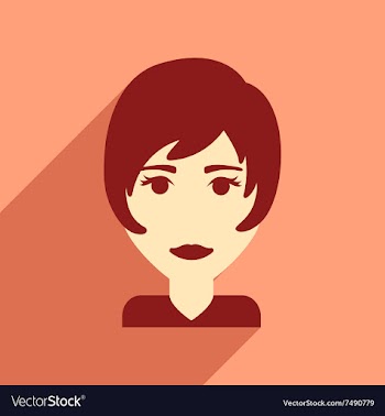 Flat web icon with long shadow women haircut vector image