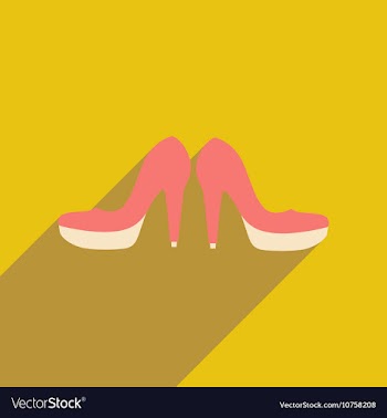 Flat web icon with long shadow women s shoes vector image