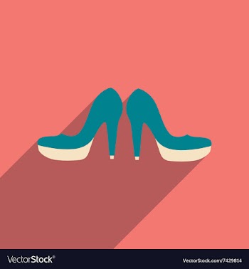 Flat web icon with long shadow women shoes vector image