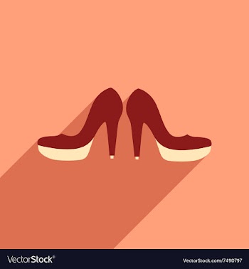 Flat web icon with long shadow women shoes vector image