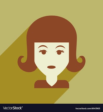 Flat web icon with long shadow womens haircut vector image