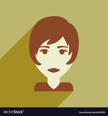 Flat web icon with long shadow womens haircut vector image