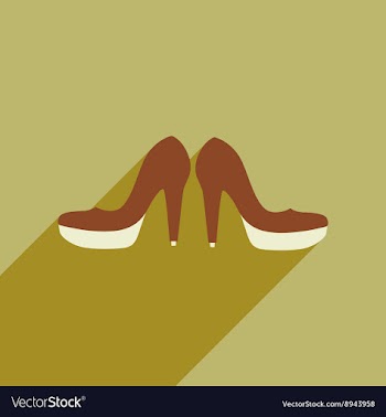 Flat web icon with long shadow womens shoes vector image