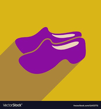 Flat web icon with long shadow wooden shoes vector image