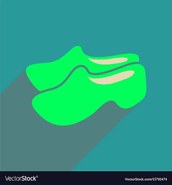 Flat web icon with long shadow wooden shoes vector image