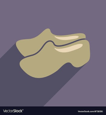 Flat web icon with long shadow wooden shoes vector image