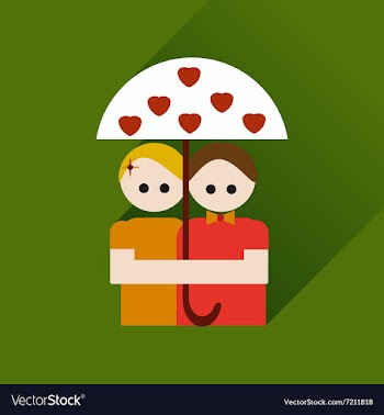 Flat web icon with long shadow young couple vector image
