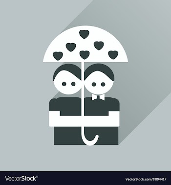 Flat web icon with long shadow young couple vector image