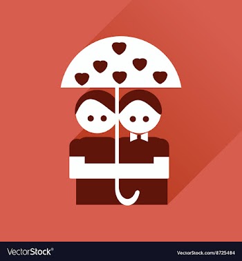 Flat web icon with long shadow young couple vector image