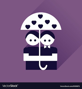 Flat web icon with long shadow young couple vector image