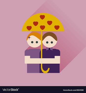 Flat web icon with long shadow young couple vector image