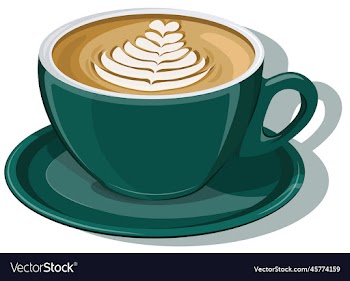 flat white coffee in green coffee mug