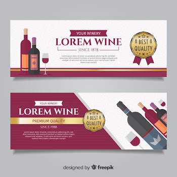 Flat wine banner