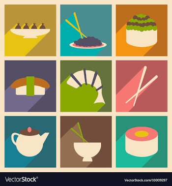 Flat with shadow concept and mobile application vector image