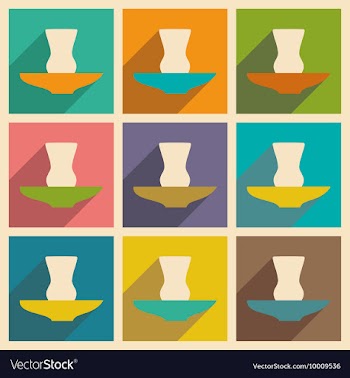 Flat with shadow concept and mobile application vector image
