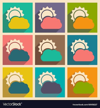 Flat with shadow concept and mobile application vector image