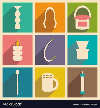 Flat with shadow concept and mobile application vector image