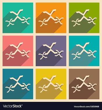 Flat with shadow concept and mobile application vector image