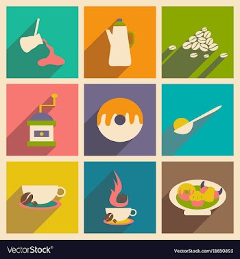 Flat with shadow concept and mobile application vector image