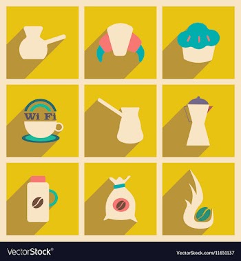 Flat with shadow concept and mobile application vector image