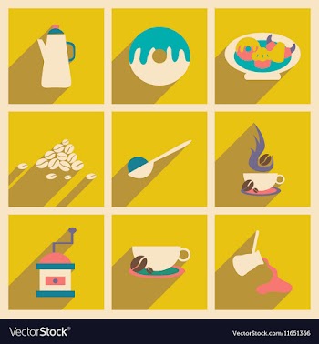 Flat with shadow concept and mobile application vector image