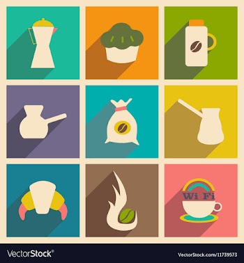 Flat with shadow concept and mobile application vector image