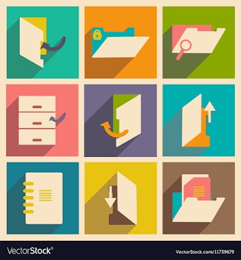 Flat with shadow concept and mobile application vector image