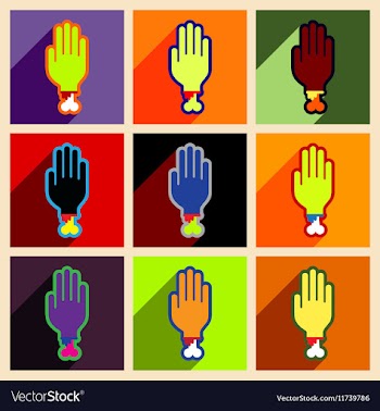 Flat with shadow concept and mobile application vector image