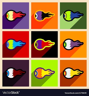 Flat with shadow concept and mobile application vector image