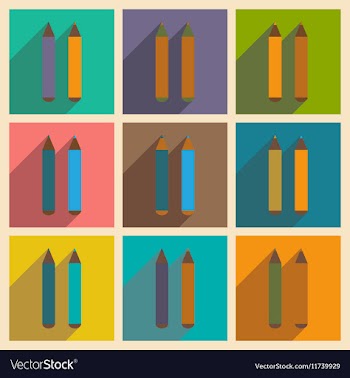 Flat with shadow concept and mobile application vector image