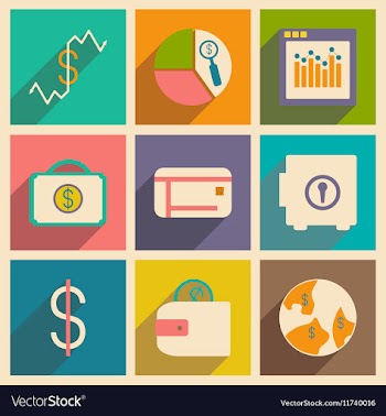 Flat with shadow concept and mobile application vector image