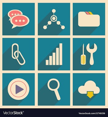 Flat with shadow concept and mobile application vector image