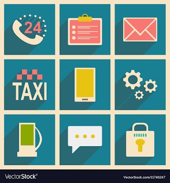 Flat with shadow concept and mobile application vector image
