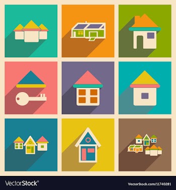 Flat with shadow concept and mobile application vector image
