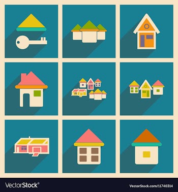 Flat with shadow concept and mobile application vector image