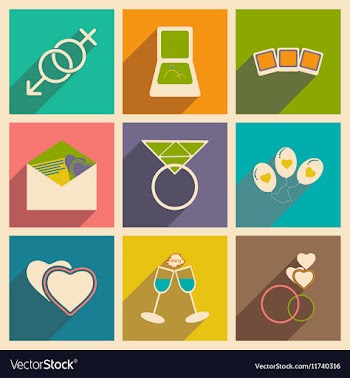 Flat with shadow concept and mobile application vector image